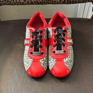 Guess Red and Black Sneakers Sporty Design